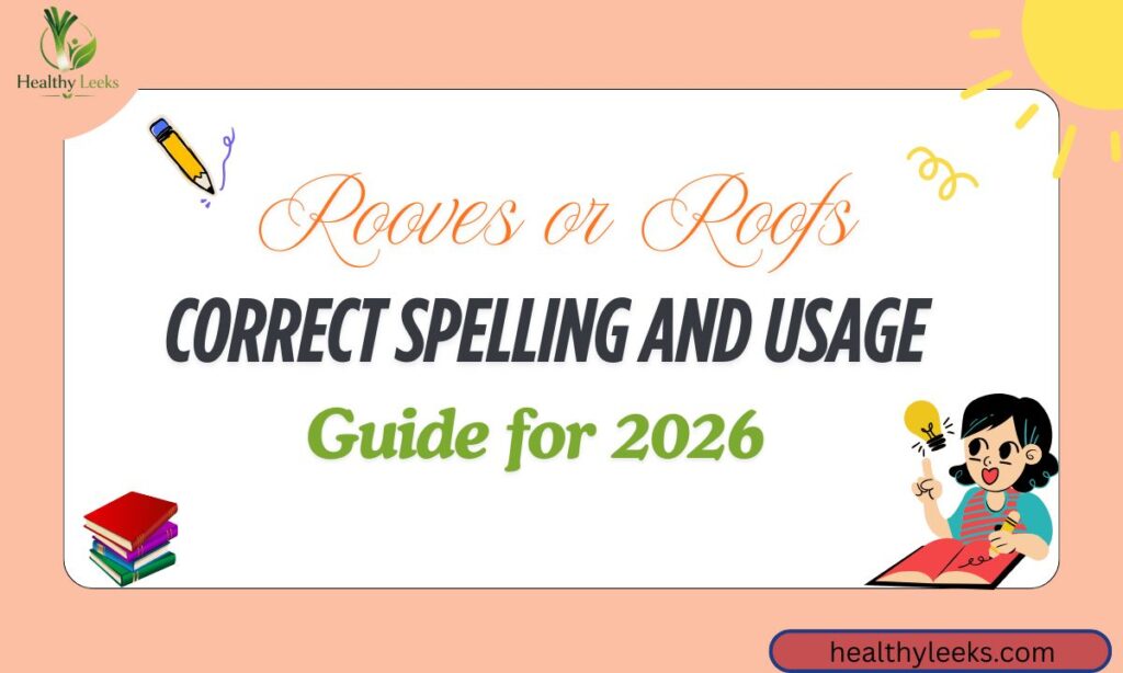 Rooves or Roofs: Correct Spelling And Usage Guide for 2026 Have you ever typed "rooves" and then second-guessed yourself? You're not alone. This is one of the most searched grammar questions in the English language and for good reason. The plural of roof trips up native speakers, ESL learners, architects, writers, and homeowners alike. In this guide, you'll get the definitive answer, the history behind the confusion, regional differences, expert-backed usage tips, and everything you need to write confidently in 2026. English has some tricky plural rules. Words like leaf become leaves and wolf becomes wolves. So it feels natural to write rooves. But that's where the rule breaks down.This guide gives you the clear answer. No grammar jargon. No long explanations. Just the correct spelling, the reason behind it, and how to use it confidently every time. Rooves or Roofs – Quick Answer Roofs is the correct, modern plural of roof. It is the accepted standard in American English, British English, Canadian English, and Australian English. Rooves is an archaic variant it existed in older forms of English but is now considered outdated, nonstandard, and best avoided in any formal or professional writing. Rooves Rooves was a historically valid plural of roof, appearing in British and some Commonwealth texts primarily between the 17th and 19th centuries. It followed the pattern of words like hoof → hooves and wolf → wolves. Today, major dictionaries either mark it as rare or omit it entirely as a standard form. Garner's Modern American Usage estimates roofs outpaces rooves by a ratio of 535:1. Google Ngrams confirms roofs is roughly 300 times more common. If you use rooves in a formal essay, business email, or published article today, most readers and spell-checkers will flag it as an error. Roofs Roofs is the universally accepted plural of roof in all modern varieties of English. It appears in news articles, construction manuals, academic papers, building codes, and everyday conversation. Merriam-Webster, Oxford English Dictionary, Cambridge Dictionary, and every major style guide list roofs as the primary and correct form. It's simple, clear, and widely understood. Bottom line: Use roofs every single time. The Origin of Rooves or Roofs The word roof traces back to Old English hrōf, meaning a covering or shelter specifically the top structure of a building. Its Proto-Germanic root hrōfą is also related to the Dutch roef (a cabin on a boat) and Icelandic hróf (a shed). In Old and Middle English, pluralization was inconsistent. Many nouns ending in -f shifted to -ves in the plural a pattern preserved in words like leaf → leaves, shelf → shelves, and wolf → wolves. During this period, rooves appeared as a natural extension of that rule. By the 17th to 19th centuries, writers alternated freely between roofs and rooves. Regional dialects reinforced the variation. However, as dictionaries starting with Samuel Johnson's (1755) and Noah Webster's (1828) began standardizing English spelling, roofs emerged as the dominant form. Education systems and the printing press cemented the change. Eventually, rooves simply fell out of everyday use. British English vs American English Spelling One common assumption is that rooves is the "British" spelling and roofs is the "American" one much like colour/color or favour/favor. That assumption is incorrect. Both American and British English prefer roofs today. Oxford University Press, Cambridge University Press, and the Collins English Dictionary all list roofs as the standard plural. Rooves occasionally appears in older British literature, but modern UK publications do not use it. Here's how usage breaks down by region: Region Preferred Form Notes United States Roofs Standard in all contexts United Kingdom Roofs Oxford and Cambridge both recommend it Canada Roofs Follows US/UK modern standard Australia Roofs Rooves was used until the 1980s; now largely replaced New Zealand Roofs (mostly) Rooves still appears in some informal speech The takeaway: roofs is the global standard. Rooves is not a regional variant it is an outdated form. Which Spelling Should You Use? The answer is simple: always use roofs. Here's a practical breakdown by context: Formal writing (essays, reports, academic papers): Use roofs Professional communication (emails, business documents): Use roofs Digital content (blogs, websites, SEO articles): Use roofs Social media: Use roofs Historical fiction or period literature: Rooves may be used deliberately for stylistic effect, but label the context clearly Poetry or creative writing: Either form can work, but roofs is safer If you want to write clearly, rank well in search engines, and maintain credibility with readers and editors roofs is the only sensible choice. Common Mistakes with Rooves or Roofs Even experienced writers stumble here. Here are the most frequent errors to avoid: Using rooves by analogy Many people apply the hoof → hooves rule to roof. That logic feels natural but doesn't hold in modern English. Not all -f words follow the -ves pattern. Mixing both forms in one piece Writing "the roofs and rooves were damaged" is grammatically inconsistent and confusing. Always pick one and that one is roofs. Using an apostrophe for the plural Writing roof's to mean "more than one roof" is a possessive, not a plural. The plural is simply roofs no apostrophe needed. Assuming it's a regional difference As covered above, this is not like colour vs. color. Both the US and the UK use roofs. Trusting an old spell-checker or dictionary Some older tools still list rooves without flagging it. When in doubt, consult Merriam-Webster or Oxford online. ✅ Correct: The contractor inspected several roofs after the storm. ❌ Incorrect: The contractor inspected several rooves after the storm. Rooves or Roofs in Everyday Examples Seeing the correct form used in natural sentences helps reinforce the habit. Here are real-world examples across different contexts: Construction: "High winds damaged dozens of roofs across the county." Architecture: "The architect recommended green roofs to improve energy efficiency." News headline: "City Inspects Damaged Roofs After Record Snowfall." Real estate: "Both properties have newly installed metal roofs." Everyday speech: "I love how the terracotta roofs look in the afternoon light." Academic writing: "The study examined the insulation properties of flat roofs versus pitched roofs." In each example, roofs flows naturally, sounds professional, and passes any grammar check without issue. Rooves or Roofs – Google Trends & Usage Data Data consistently tells the same story. According to Google Ngrams, roofs has dominated English usage since at least the mid-1800s. Its lead over rooves has only widened since the 20th century. Google Trends shows that searches for "roofs" vastly outperform "rooves" globally. The highest search volumes come from the United States, United Kingdom, Canada, and Australia. When "rooves" does appear in search data, it is almost always in the context of people asking which spelling is correct not because they are actually using it. In professional industries construction, real estate, architecture, journalism roofs is the universal standard. It is what spell-checkers flag as correct, what SEO tools count as natural language, and what editors expect to see. Rooves or Roofs – Comparison Table Feature Roofs Rooves Modern standard plural? ✅ Yes ❌ No Used in American English? ✅ Yes ❌ Rarely Used in British English? ✅ Yes ⚠️ Archaic/rare Accepted by Merriam-Webster? ✅ Yes ❌ Not as standard Accepted by Oxford Dictionary? ✅ Yes ⚠️ Marked as rare Recommended in formal writing? ✅ Yes ❌ No Used in construction/architecture? ✅ Yes ❌ No Passes modern spell-check? ✅ Yes ❌ Often flagged Google Ngram frequency Very high Near zero Conclusion The debate between rooves or roofs is settled and has been for centuries. Roofs is the correct, modern, and universally accepted plural of roof. It is backed by every major dictionary, endorsed by both American and British style guides, and used consistently across every professional and creative field. rooves-or-roofs